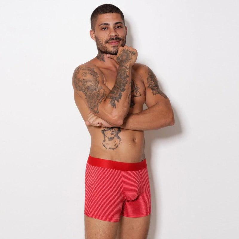 Cueca Boxer Adulto Risca de Giz em Algodão Penteado (Cotton Penteado Risca de Giz)