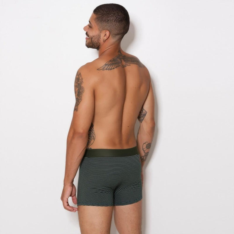 Cueca Boxer Adulto Risca de Giz em Algodão Penteado (Cotton Penteado Risca de Giz)