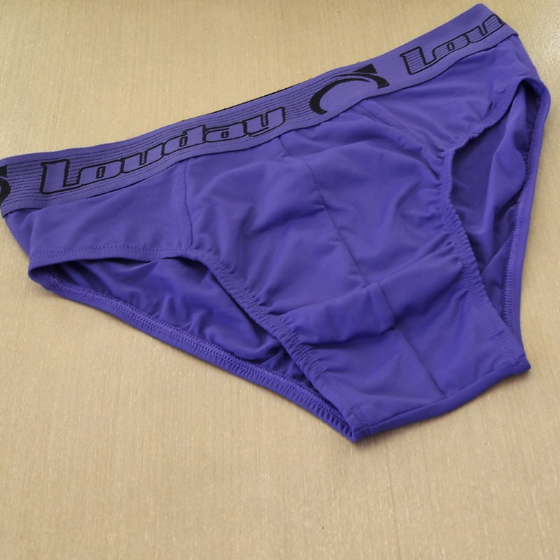 Cueca Slip Microfibra Lisa Elástico Bordado