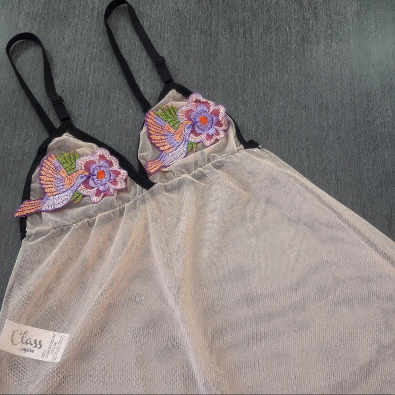 Camisola de Tule com Bordado