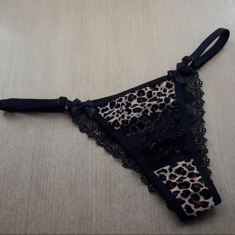 Tanga Animal Print e Renda